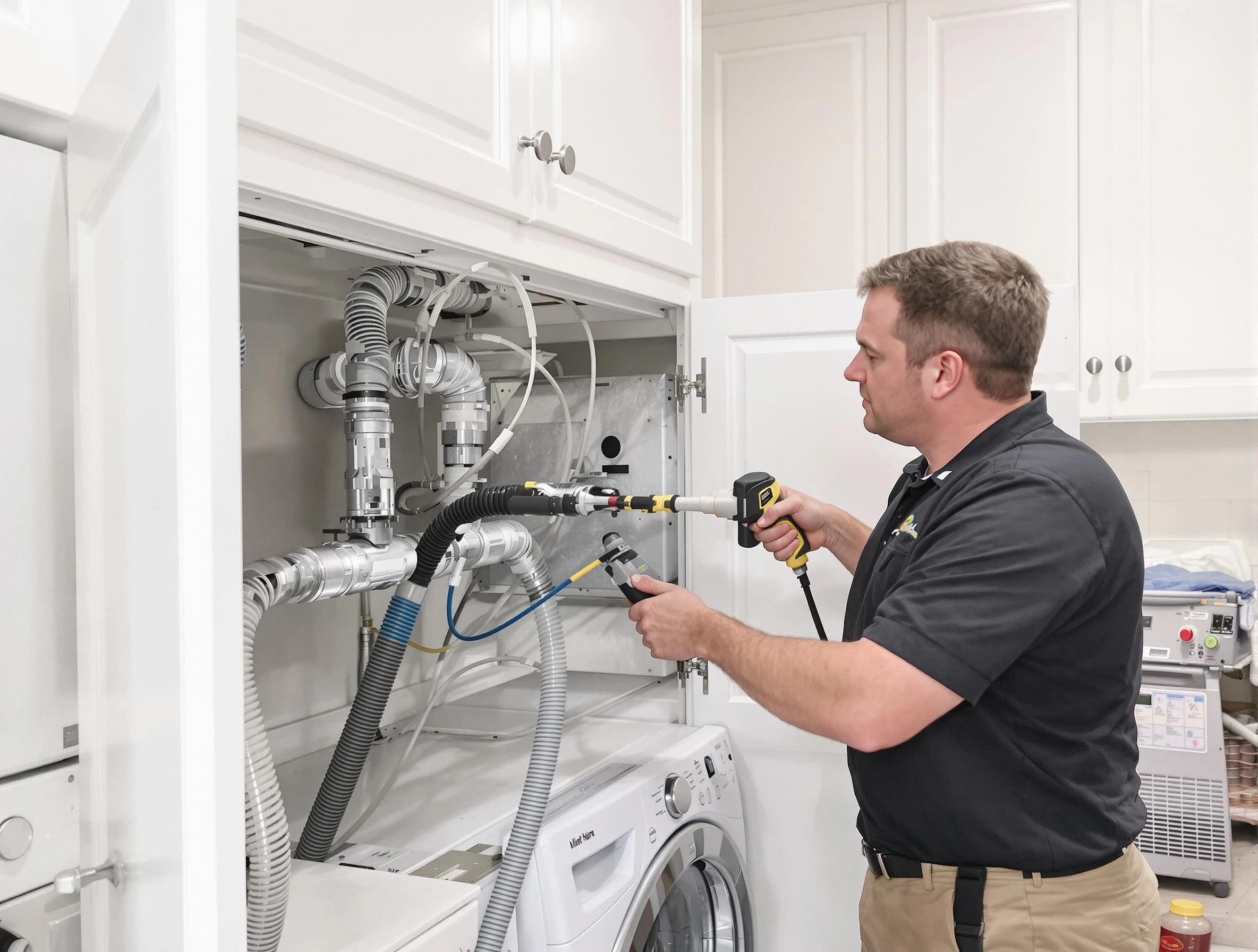 Childersburg Dryer Vent Cleaning professional removing severe blockage from a clogged dryer vent in Childersburg