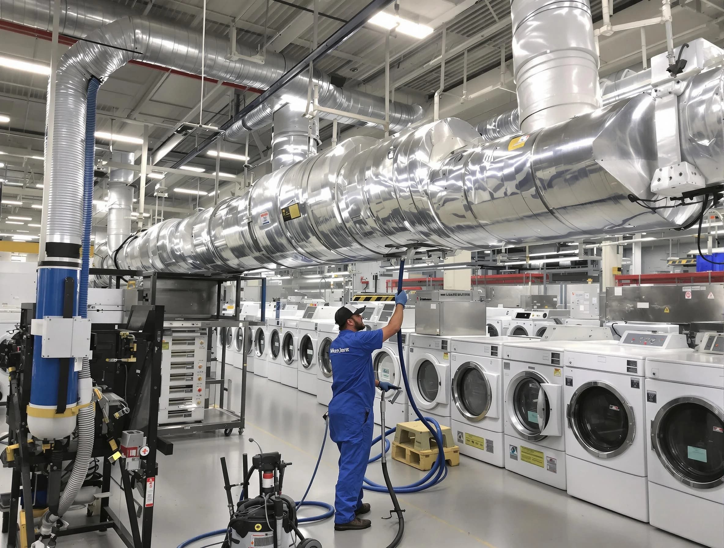 Childersburg Dryer Vent Cleaning team performing heavy-duty industrial dryer vent cleaning in Childersburg