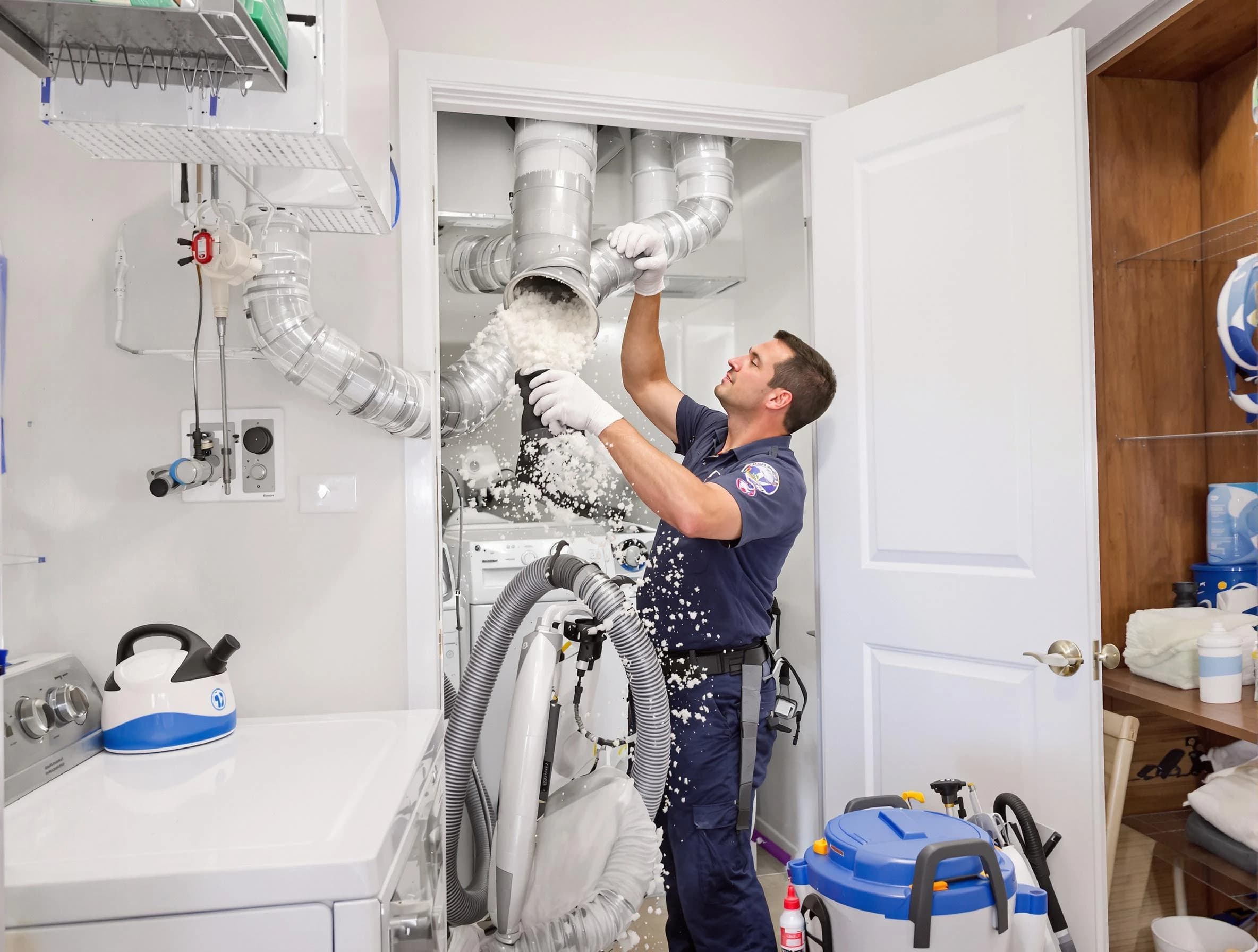 Childersburg Dryer Vent Cleaning technician delivering thorough residential dryer vent cleaning service in Childersburg